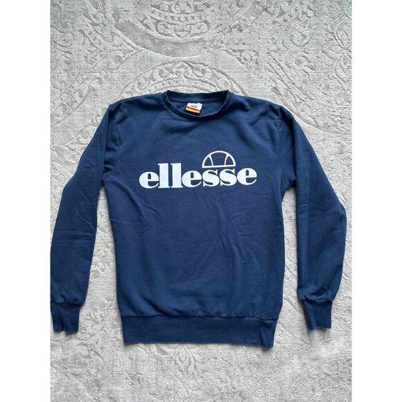 Ellesse Navy Blue Logo Sweatshirt Women’s Size US 6/ M Pullover Crewneck Jumper - Picture 2 of 7